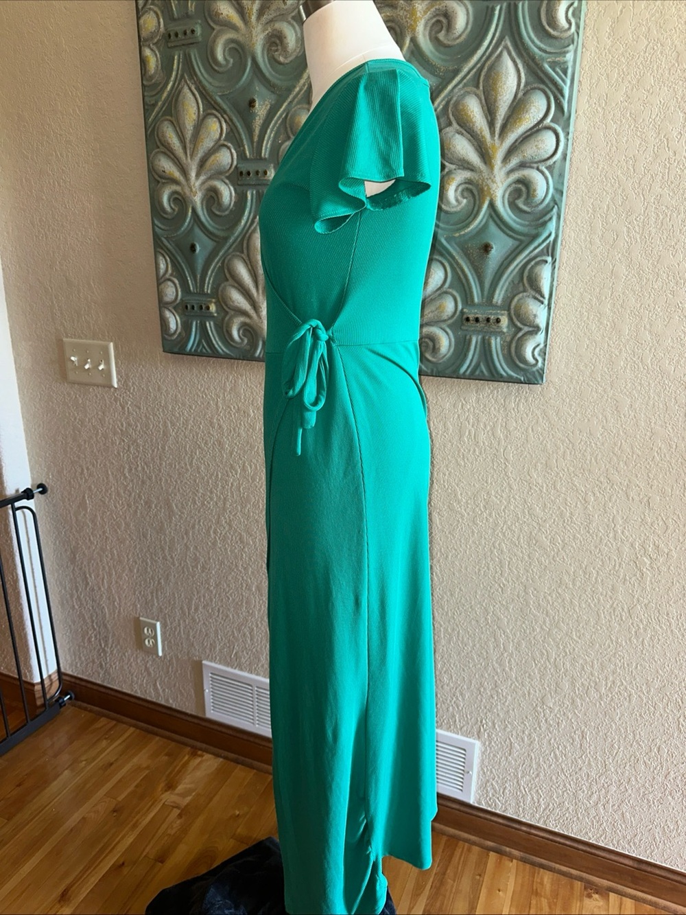 See You Monday Teal Green Wrap Maxi Dress - Picture 3 of 9
